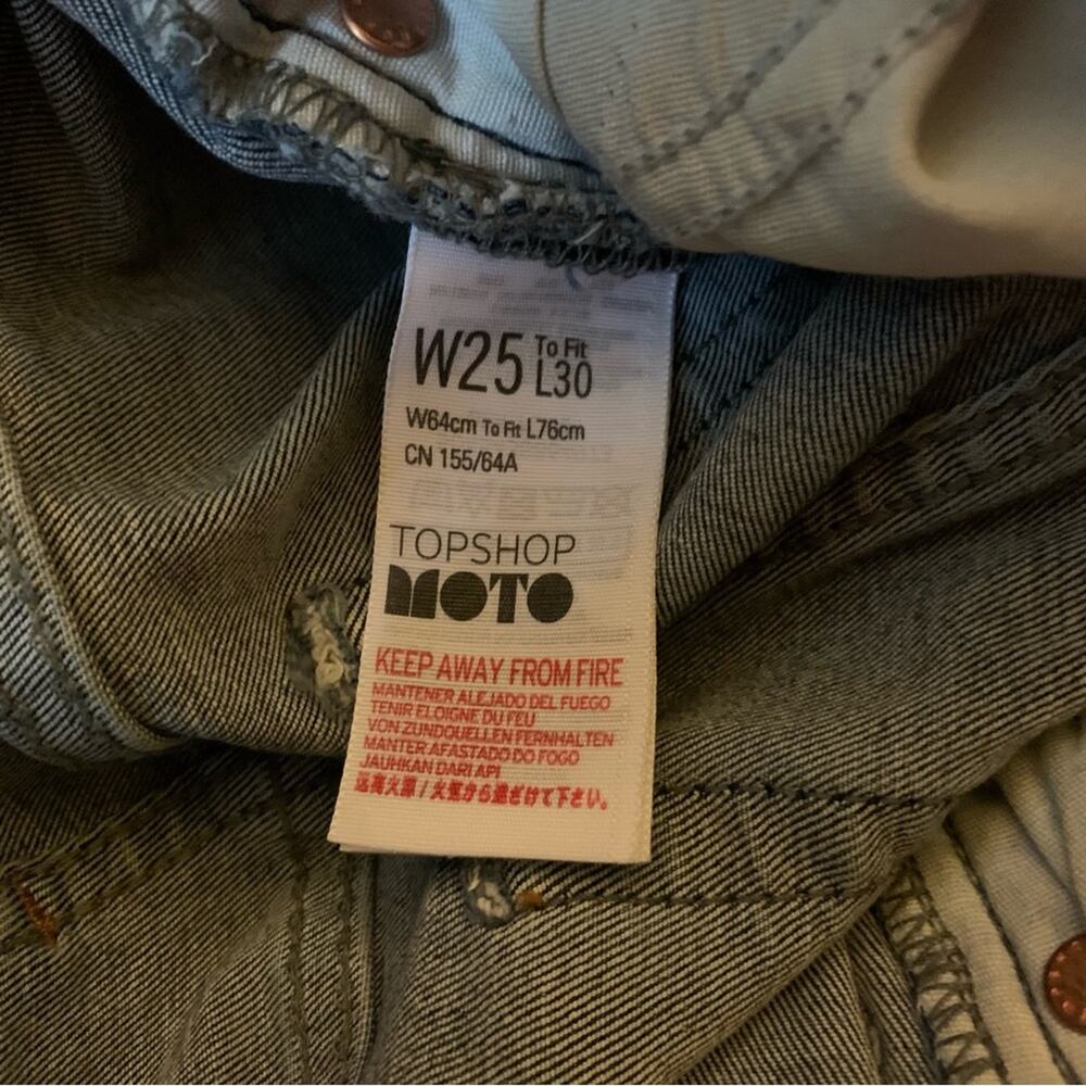 Topshop Moto Jamie high waisted side lace up jeans sz 25 - Picture 9 of 10